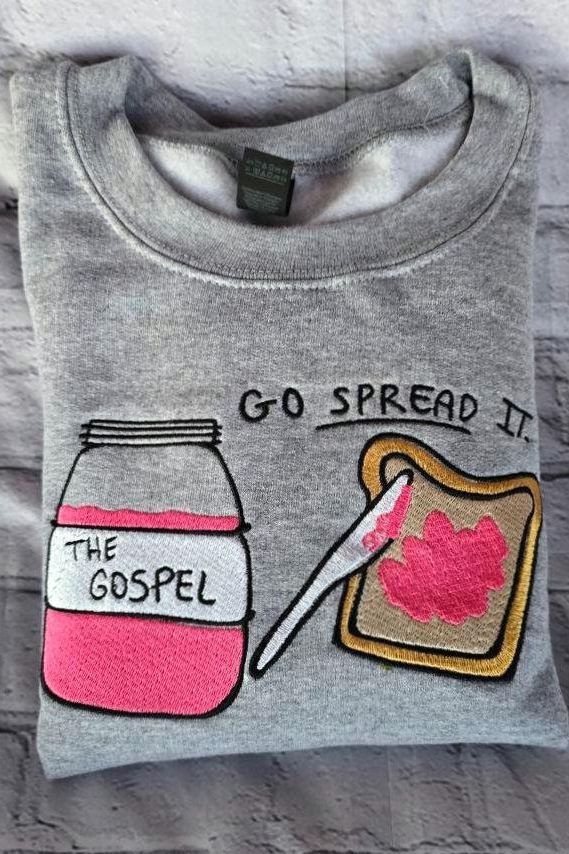 Embroidered sweatshirt - Go spread it - - More Option - Outfits For US