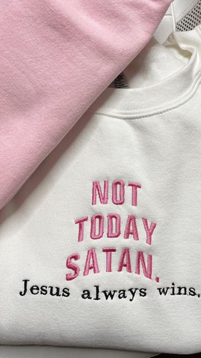 Embroidered sweatshirt - Not today Satan - - More Option - Outfits For US