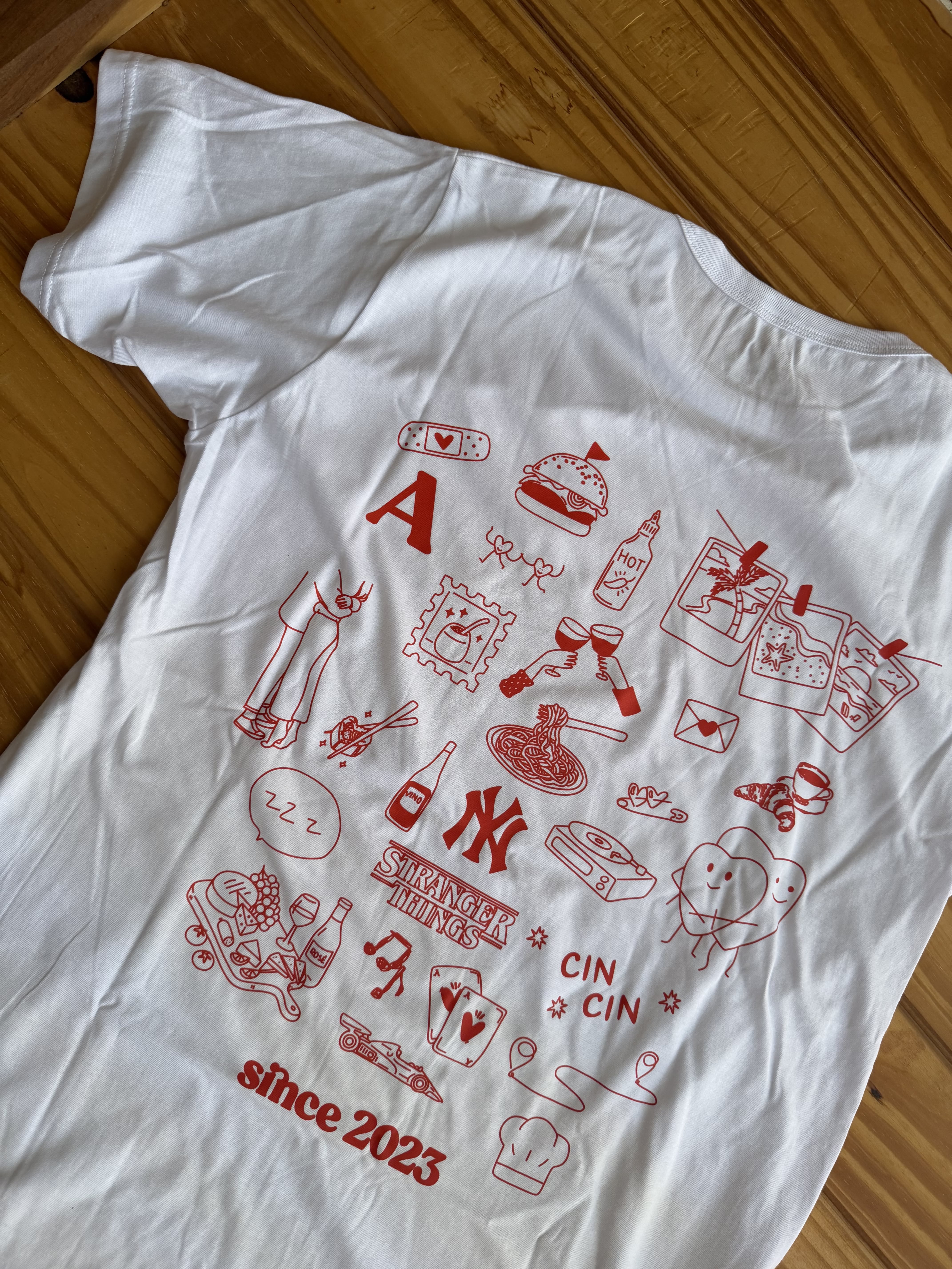 Everything I Love Graphic Tee – Vintage Aesthetic Oversized T-Shirt with Retro Doodles, Food, Love & Lifestyle Icons - - Full Size Krixshop