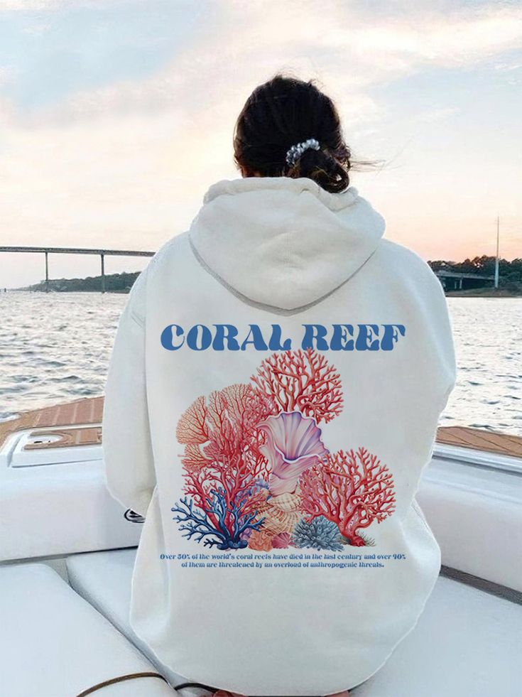 coral reef ocean beach summer hoodie aesthetic pinterest sea sweatshirt oceanside beach sweatshirt coral ocean life hoodie