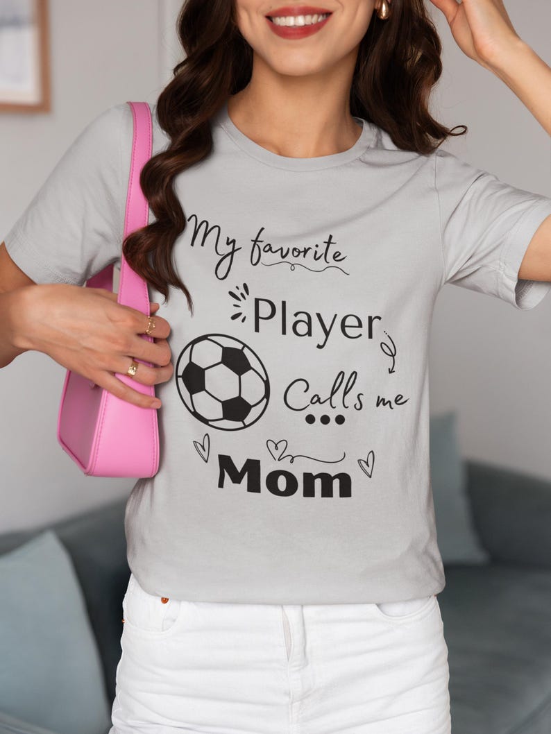 Soccer Mom T-Shirt, My Favorite Player Calls Me Mom Tee, Soccer Ball Shirt, Hearts Design, Sports Mom Gift, Mother's Day ShirtSoccer Mom T-Shirt, My Favorite Player Calls Me Mom Tee, Soccer Ball Shirt, Hearts Design, Sports Mom Gift, Mother's Day Shirt For Men And Women