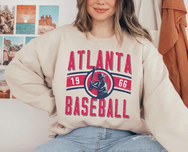 Vintage Atlanta Brave Crewneck Sweatshirt, Retro Atlanta Baseball Shirt, Braves Shirt, Atlanta Game Day Shirt For Men And Women