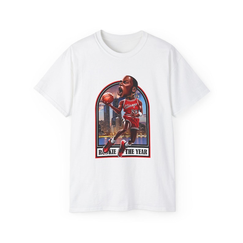 Michael Jordan Cartoon T Shirt Rookie Of The Year Chicago Bulls