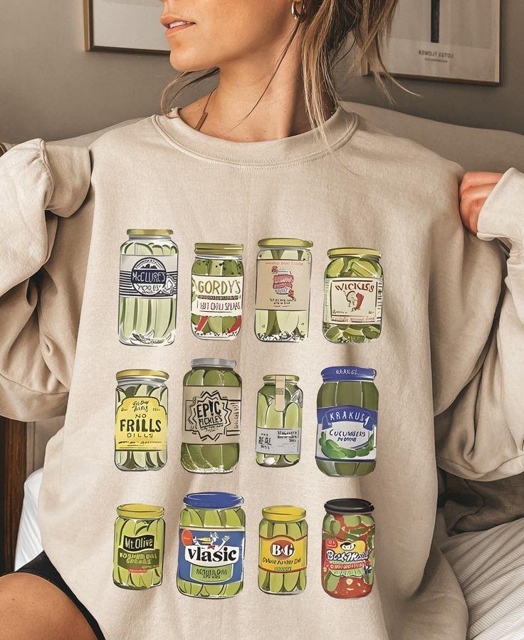 Pickle Sweatshirt Gift for Pickle Lover Gift Vintage Pickle Jar Sweatshirt with Pickle Graphic Shirt Pickle gift for Gardener For Men And Women