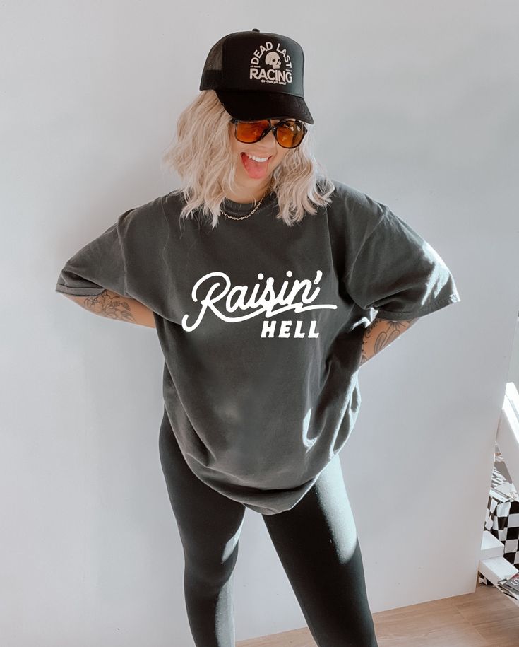 Raisin' Hell Mineral Wash Tee For Men And Women