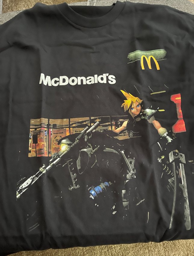 McDonalds Final Fantasy Kai Cloud Strife Maccas Run Tee Shirt Outfit, Shirt Outfit Idea