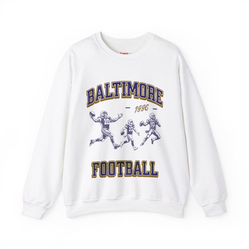 Vintage Baltimore Football Crewneck Sweatshirt | 1996 Retro Charm City Sports Apparel | Vibrant Gift for Football Fans, Great 4 Game Days For Men And Women