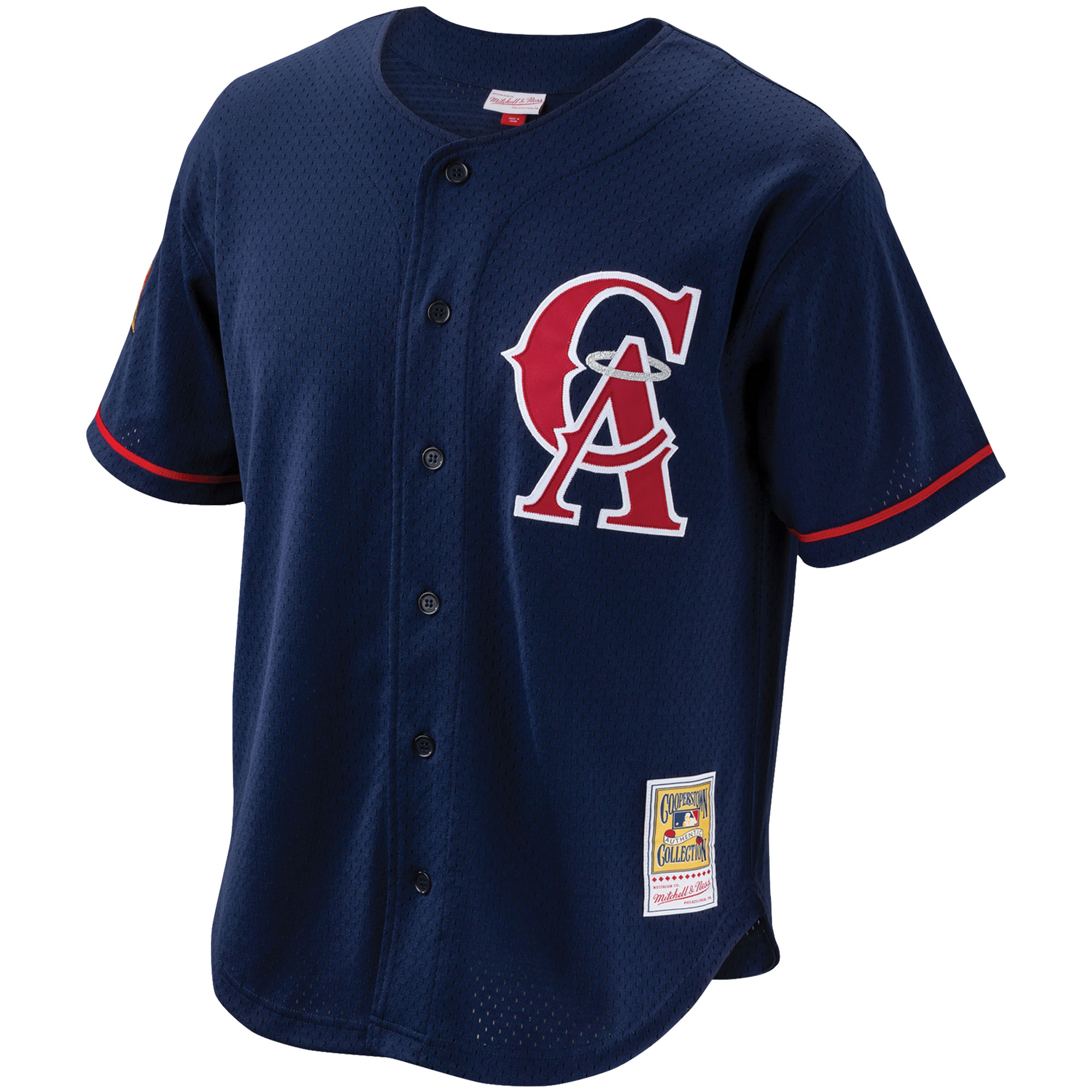 Bo Jackson California Angels Mitchell  Ness Cooperstown Collection Mesh Batting Practice Button-Up Jersey - Navy 2
