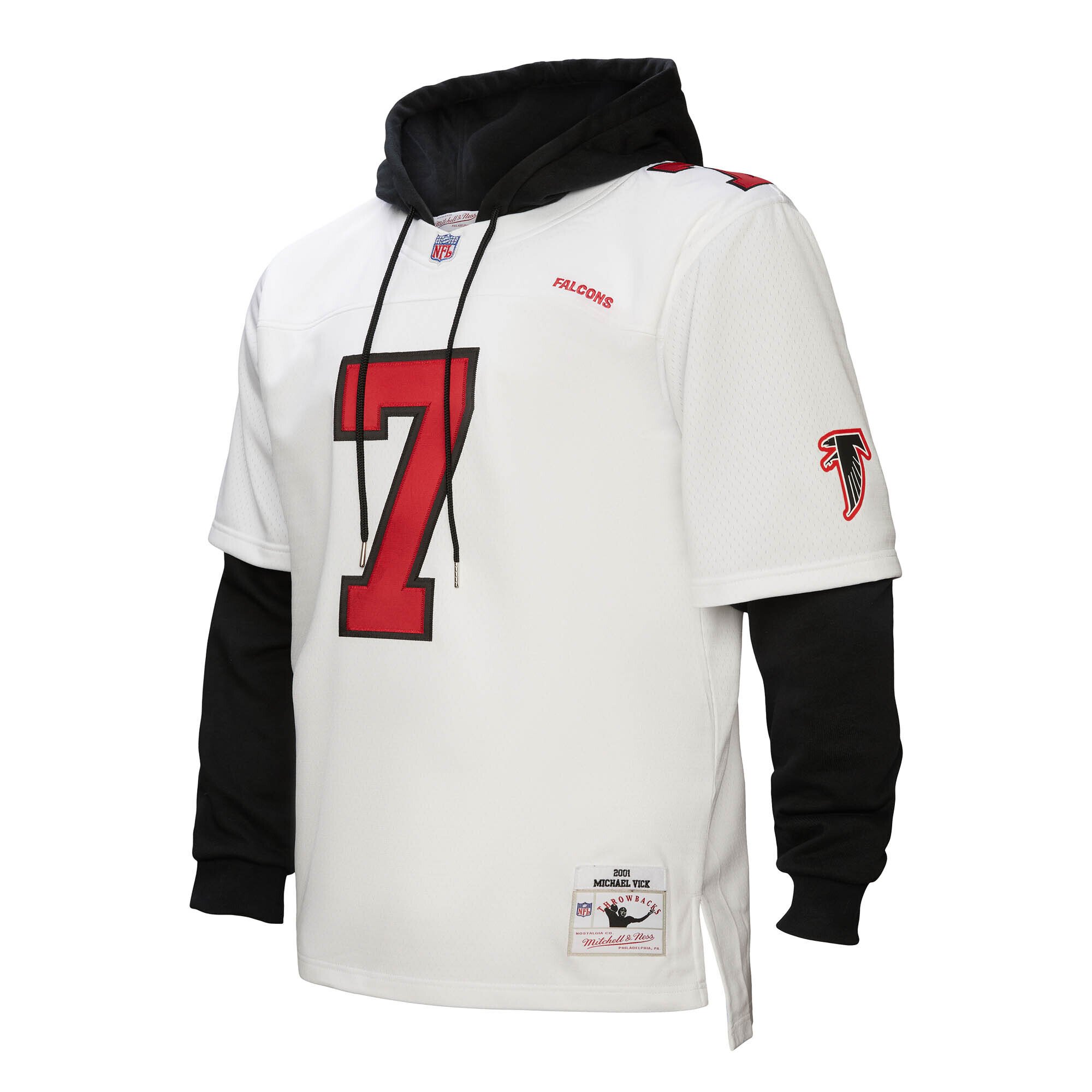 Michael Vick Atlanta Falcons Mitchell & Ness Player Name & Number Hoodie Legacy Jersey - White 2