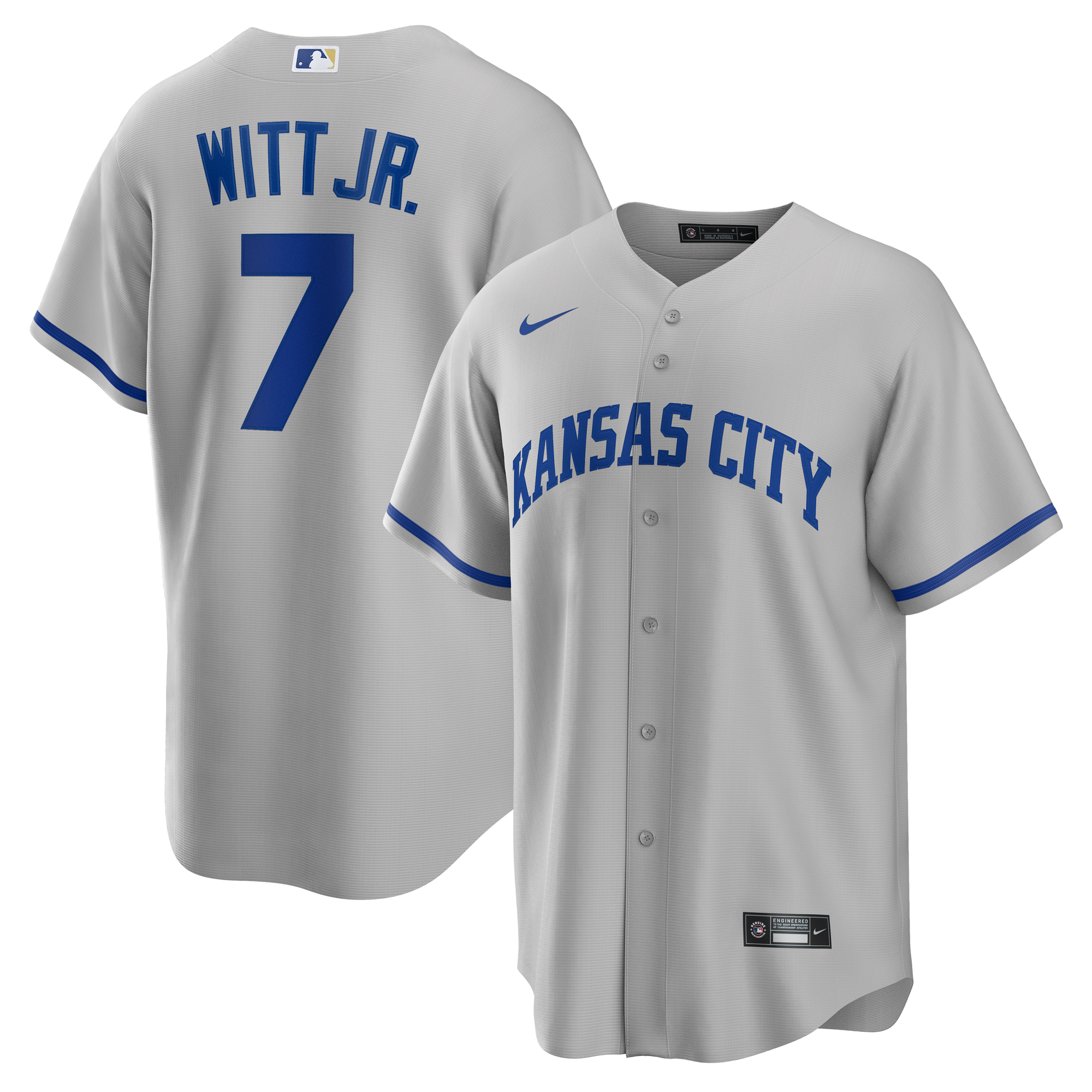 Bobby Witt Jr. Kansas City Royals Nike Road  Jersey - Gray