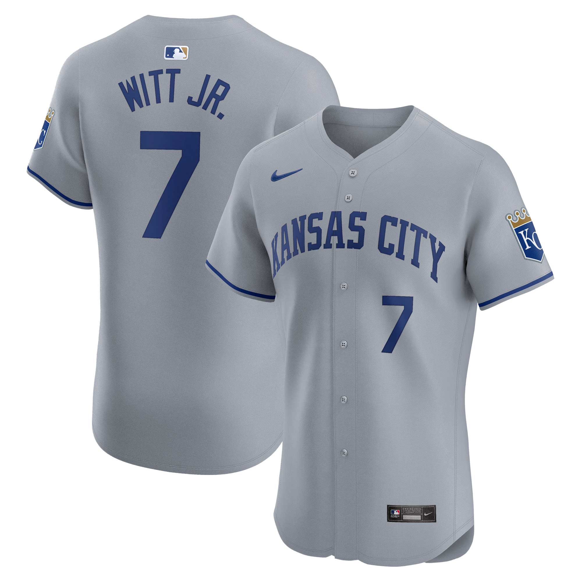 Bobby Witt Jr. Kansas City Royals Nike Road Elite Player Jersey - Gray