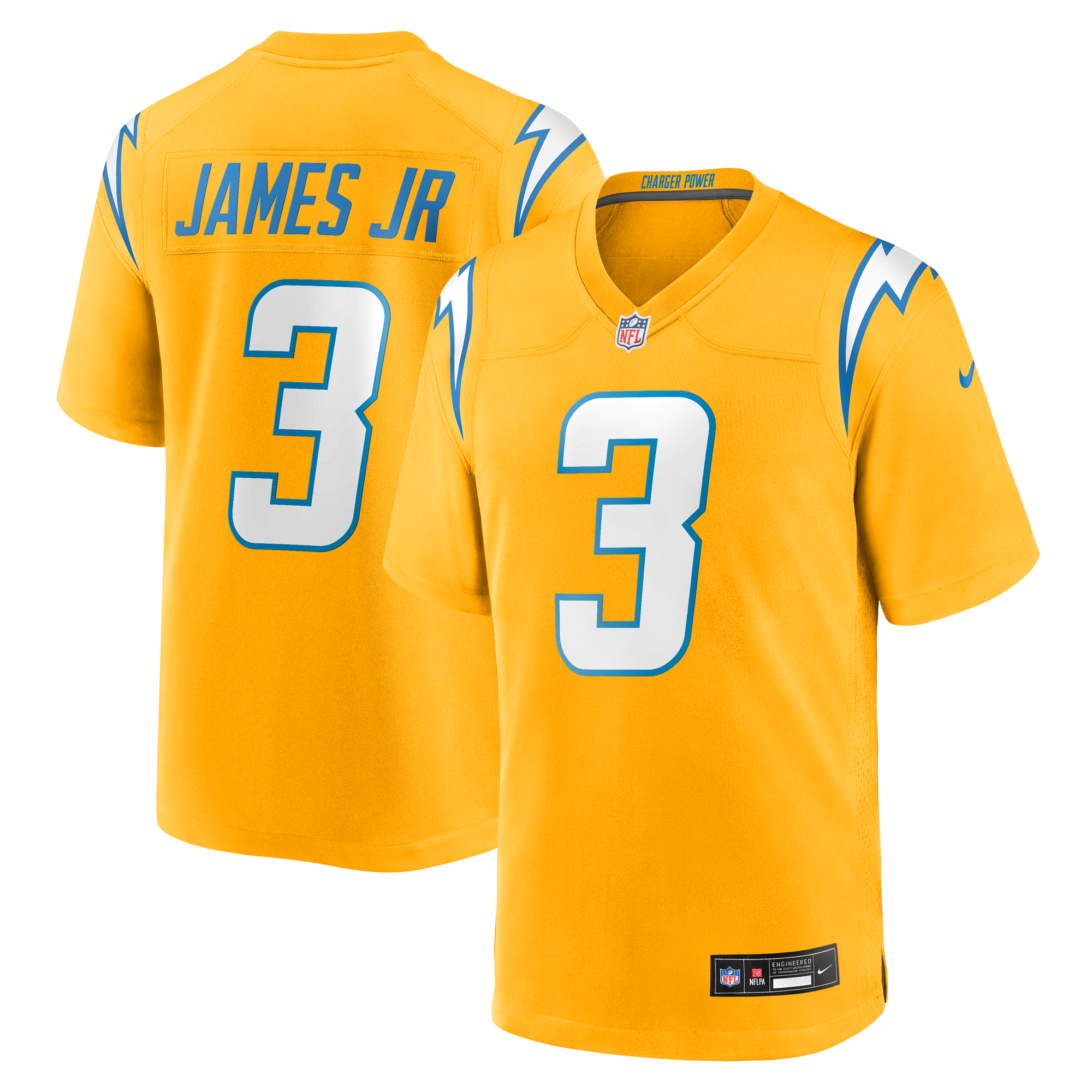 Derwin James Jr. Los Angeles Chargers Nike Alternate Charger Power Game Player Jersey - Gold