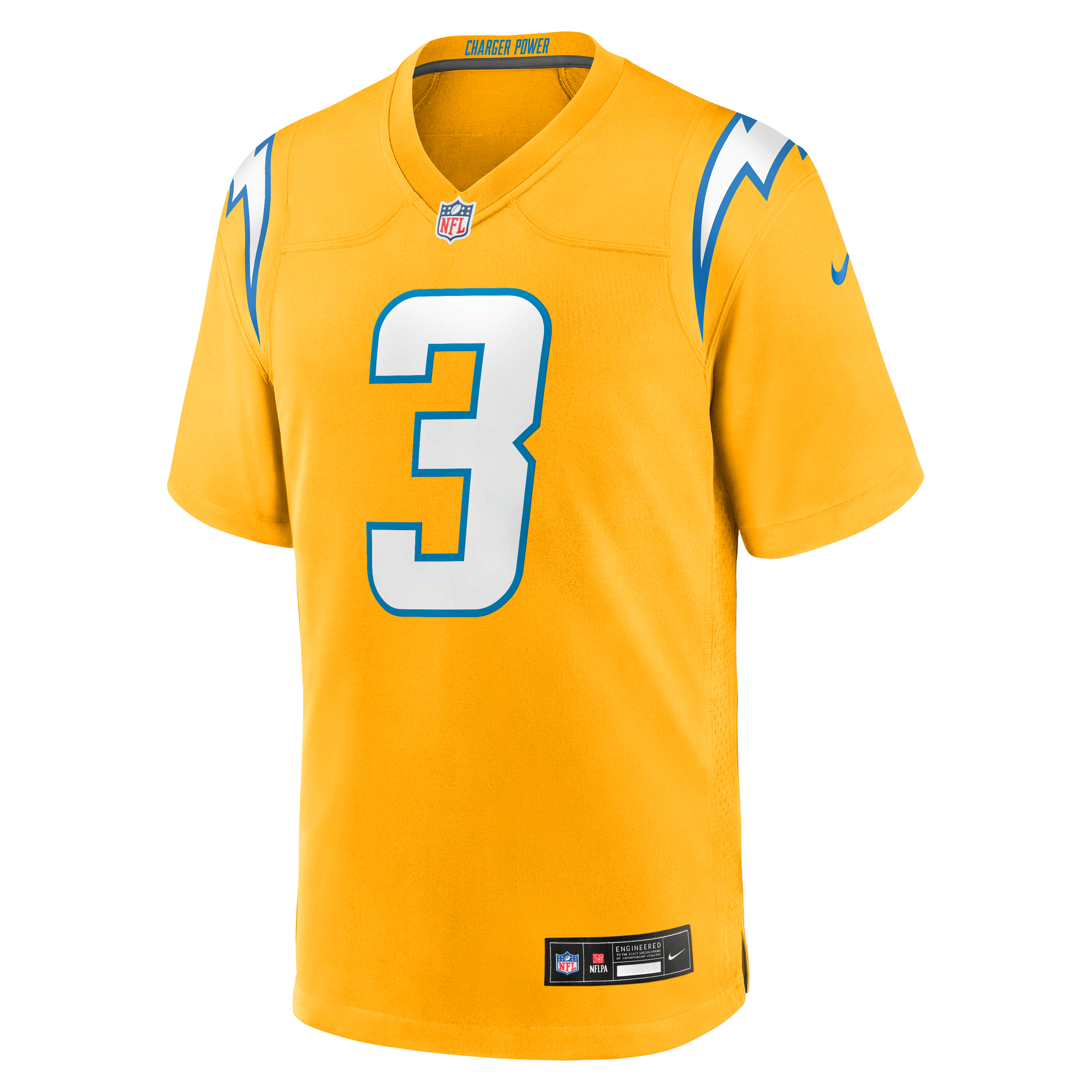 Derwin James Jr. Los Angeles Chargers Nike Alternate Charger Power Game Player Jersey - Gold 2