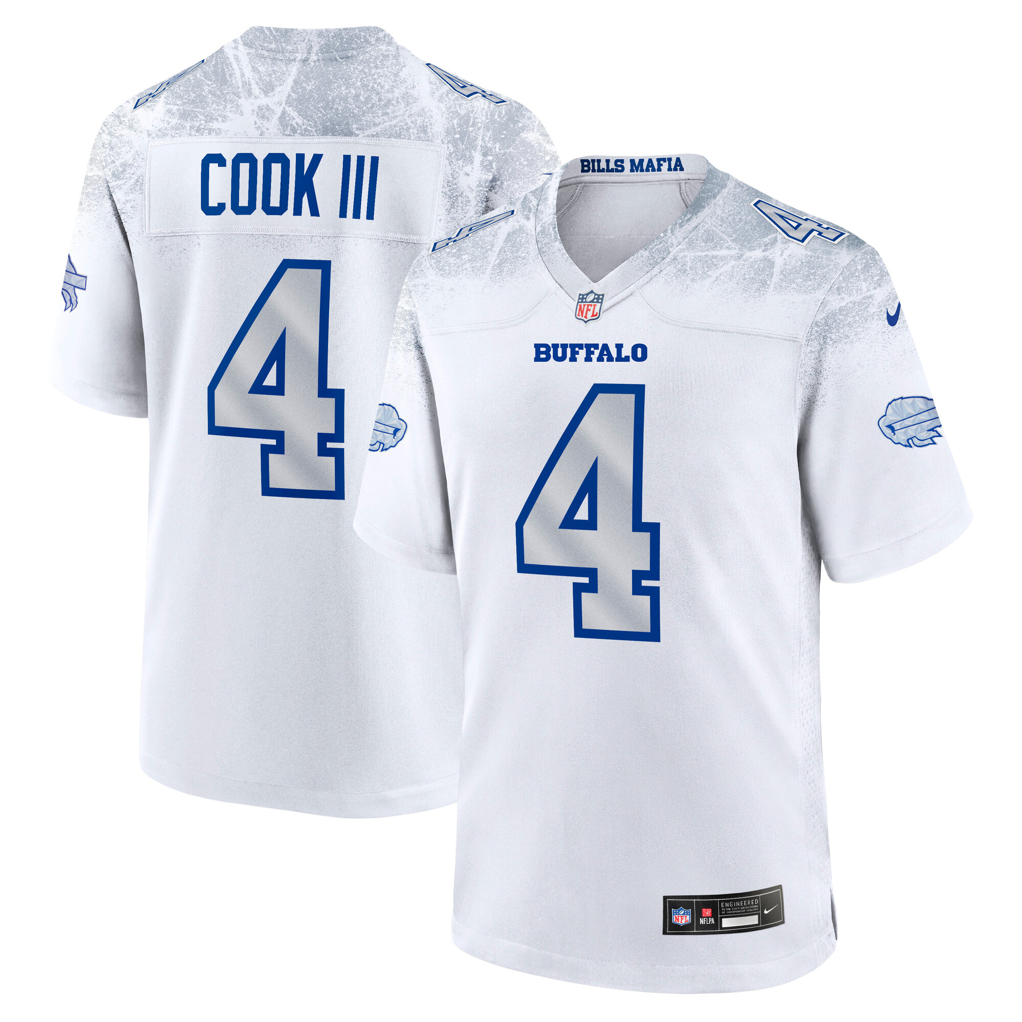 James Cook III Buffalo Bills Nike 2025 Rivalries Collection Game Jersey - White - Youth, Yth L