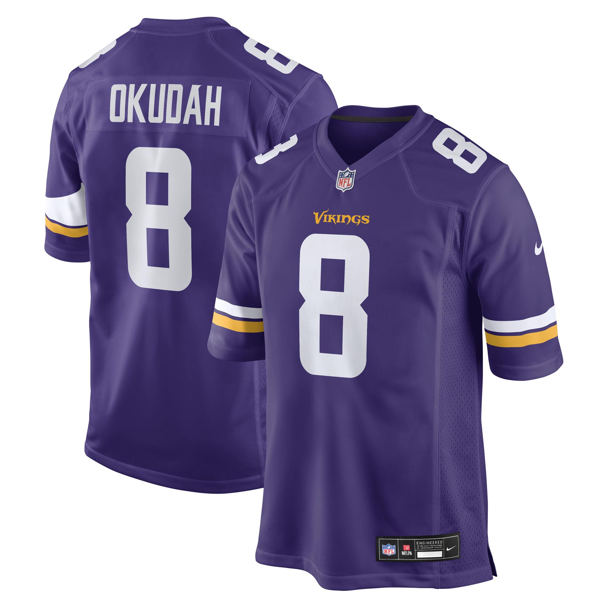 Jeff Okudah Minnesota Vikings Nike Team Game Jersey -  Purple