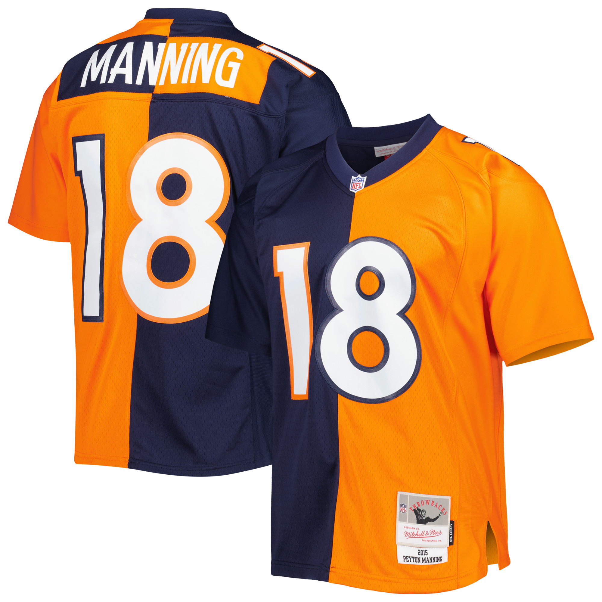Peyton Manning Denver Broncos Mitchell & Ness 2015 Split Legacy  Jersey - Navy/Orange