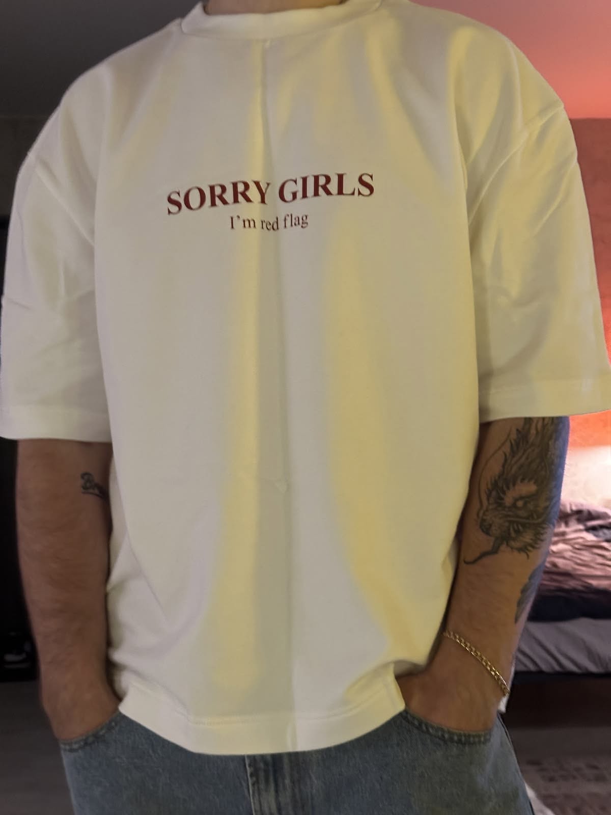 Sorry Girls I'm Red Flag Shirt - - Full Size Krixshop