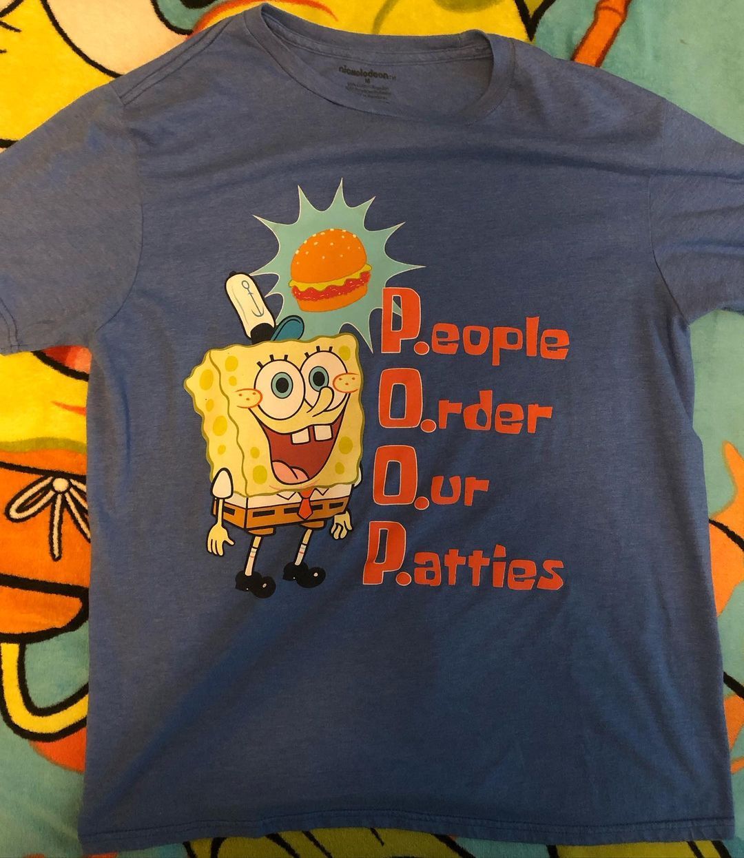 Spongebob Squarepants "People Order Our Patties" T-Shirt - Funny P.O.O.P Graphic Tee - - More Option - Outfits For US