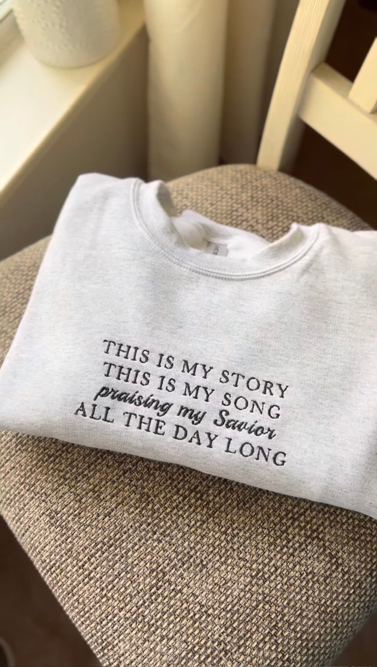 This is My Story This is my Song sweatshirt | hymn shirt Christian sweatshirt embroidered Christian tee Bible verse shirt Jesus crewneck - - More Option - Outfits For US