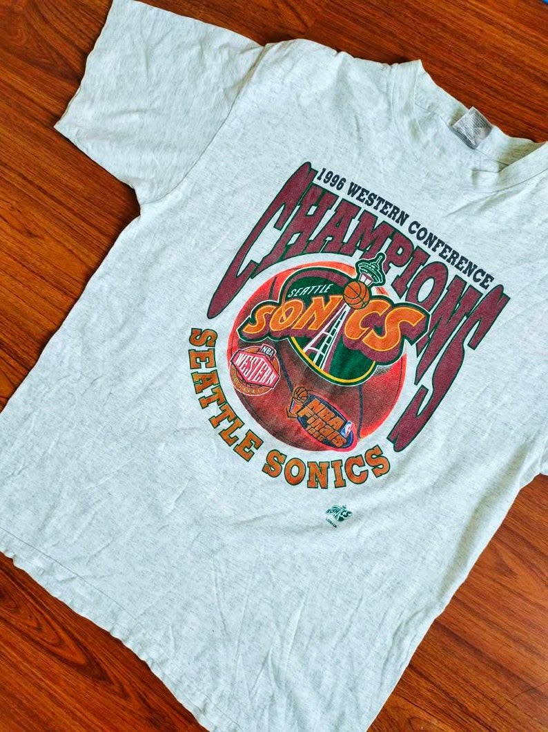Vintage Seattle Sonics Nba Finals 90'S Shirt - - Full Size Krixshop