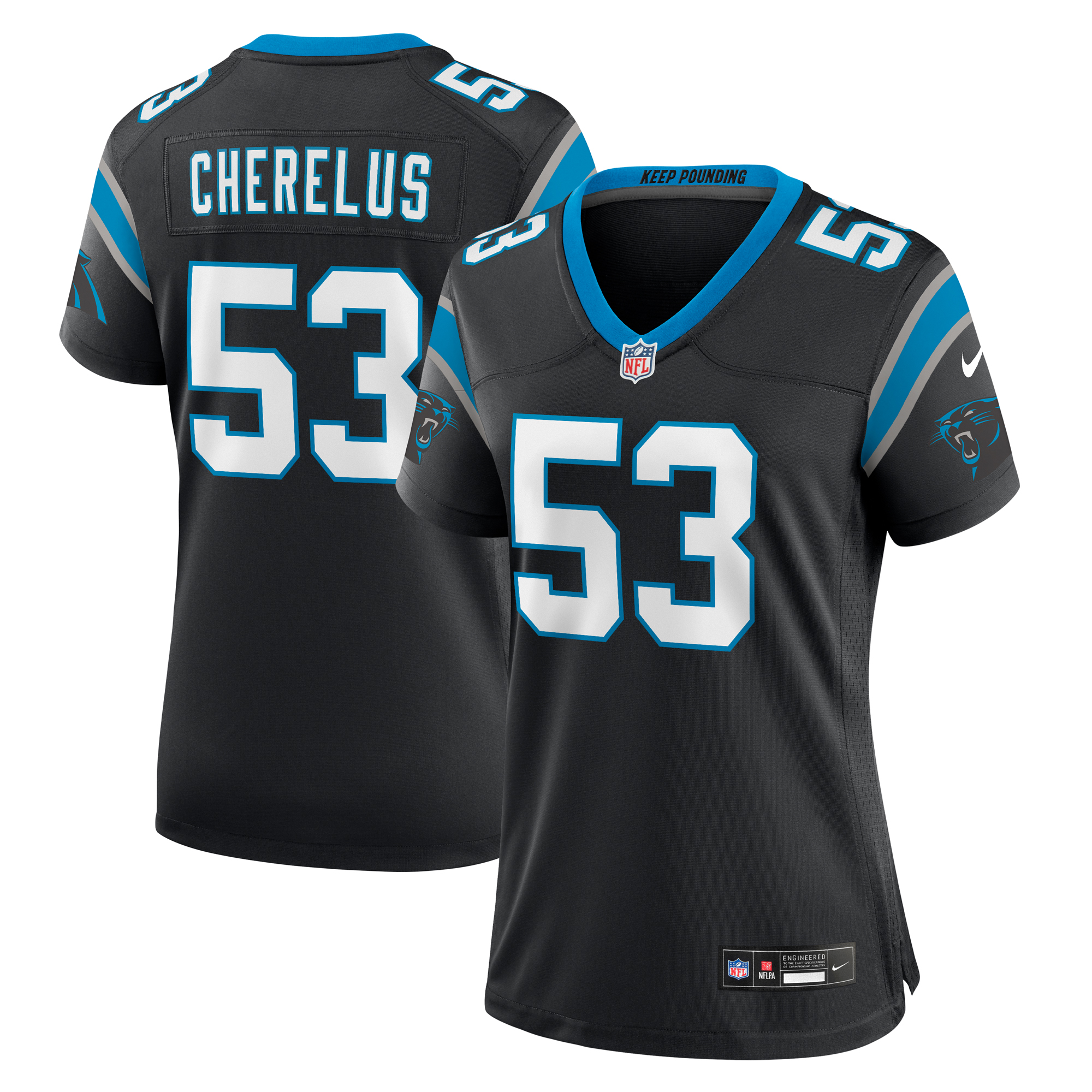 Claudin Cherelus Carolina Panthers Nike Women's Team Game Jersey -  Black