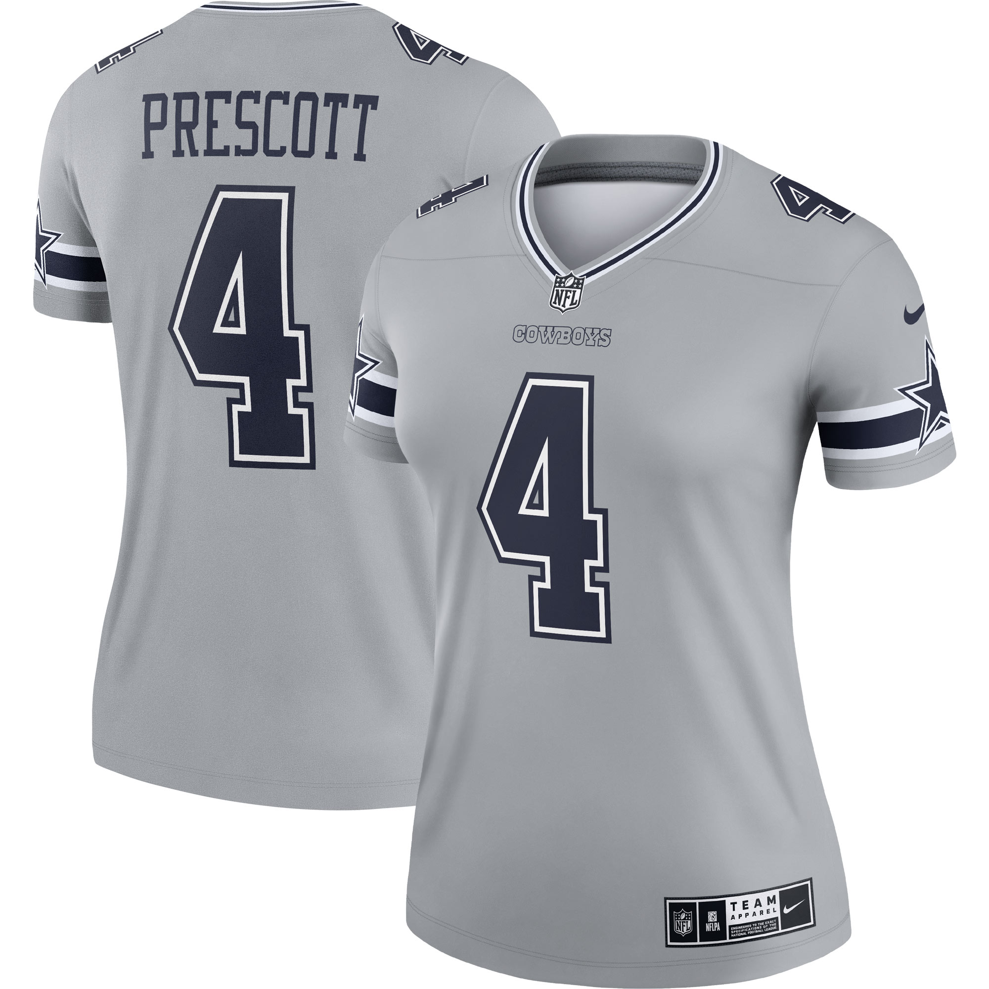 Dak Prescott Dallas Cowboys Nike Women's  Legend Player Performance Top - Gray