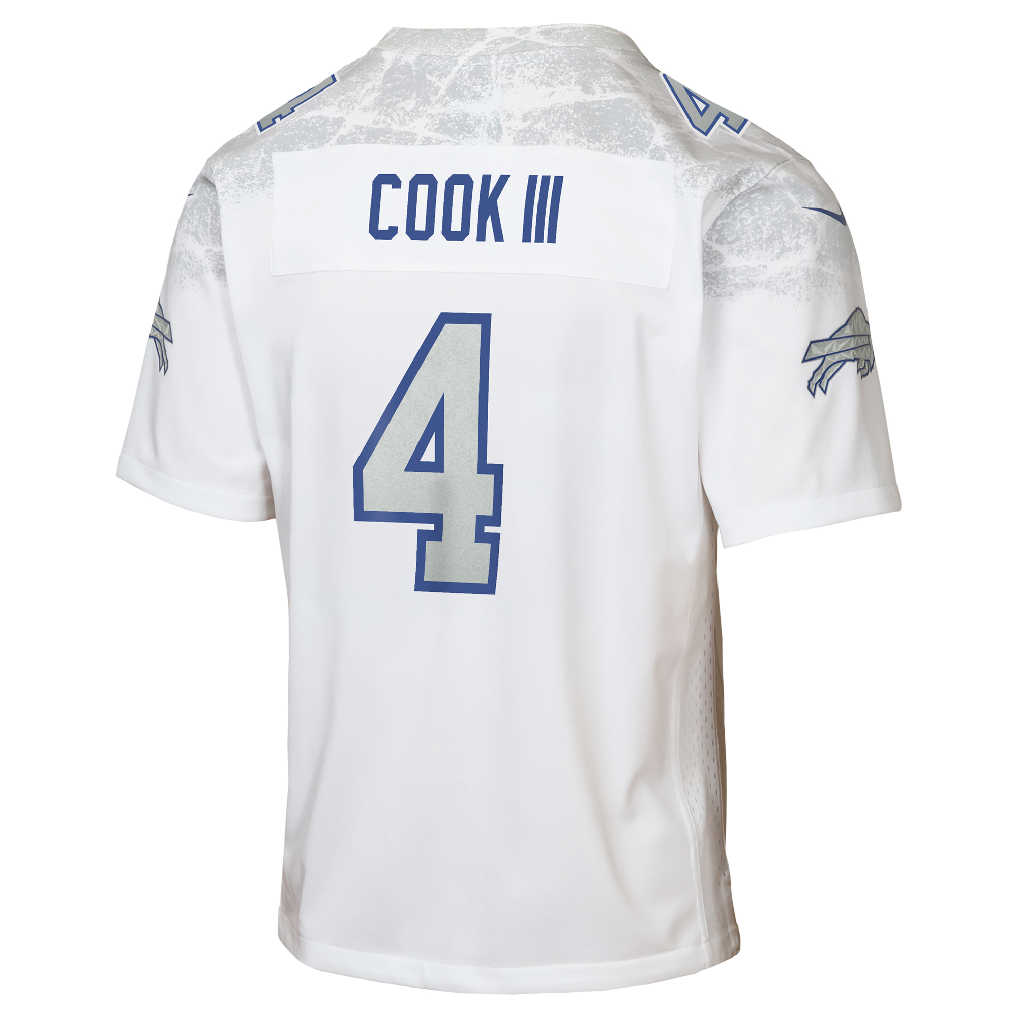 James Cook III Buffalo Bills Nike Youth 2025 Rivalries Collection Game Jersey - White 3